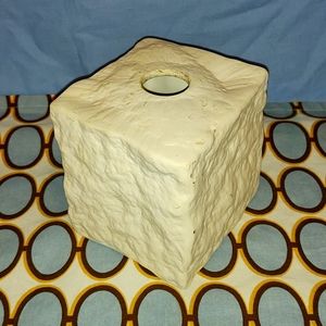 White Pottery Bud Vase 4" x 4" x 4" Non-Glazed Surface